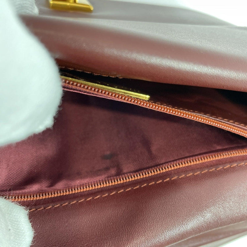 CARTIER Shoulder Bag Must Line vintage leather Bordeaux Gold Hardware Women Used - JP-BRANDS.com