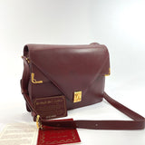 CARTIER Shoulder Bag Must Line vintage leather Bordeaux Gold Hardware Women Used - JP-BRANDS.com