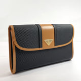 YVES SAINT LAURENT Clutch bag Licensed product PVC/leather black Brown mens New