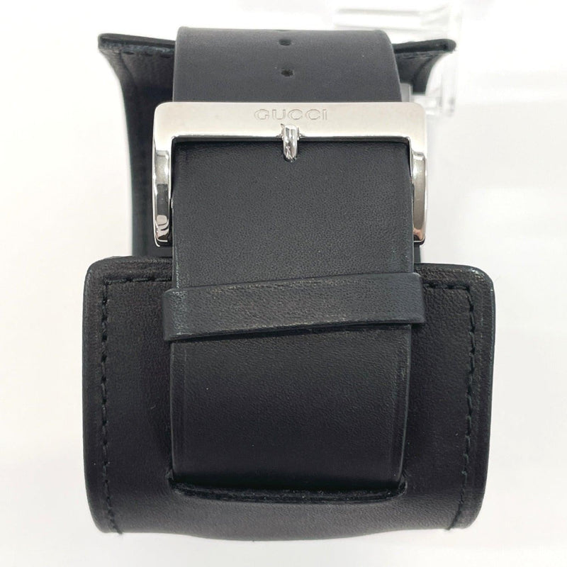 GUCCI Watches 7700M quartz bracelet Stainless Steel/leather Black Silver Women Used - JP-BRANDS.com