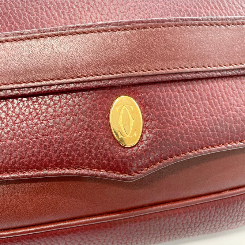 CARTIER Clutch bag vintage Must Line leather/Gold Hardware Bordeaux Women Used - JP-BRANDS.com