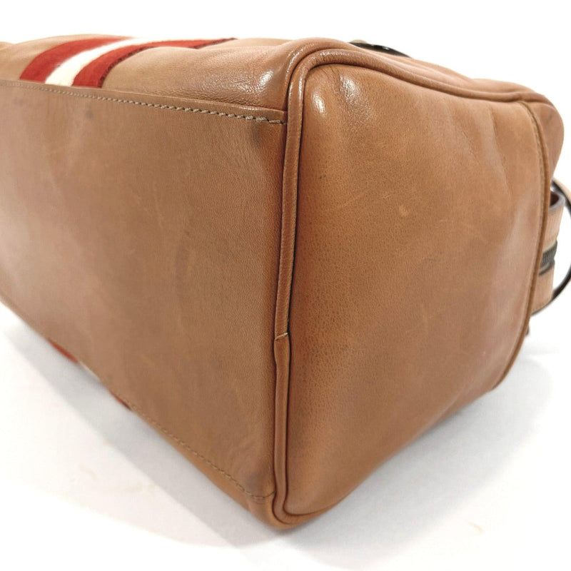 BALLY Handbag TRIRA Mini Boston type leather Camel Women Used - JP-BRANDS.com