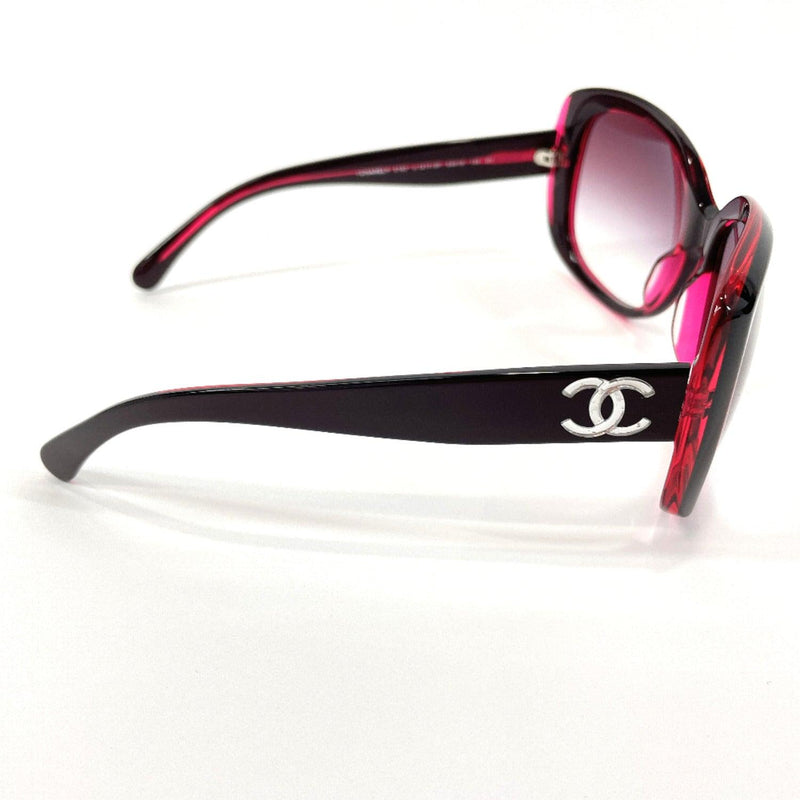 CHANEL sunglasses 5183-12173 COCO Mark Synthetic resin Red Women Used