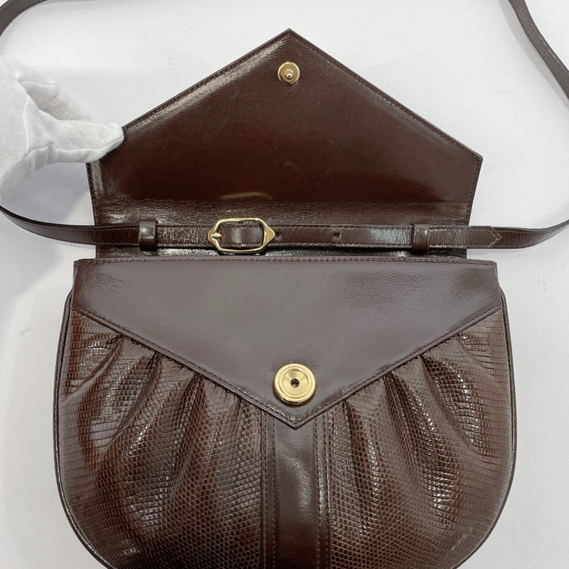 YVES SAINT LAURENT Shoulder Bag vintage 2way leather Brown Women Used