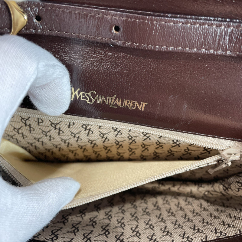 YVES SAINT LAURENT Shoulder Bag vintage 2way leather Brown Women Used