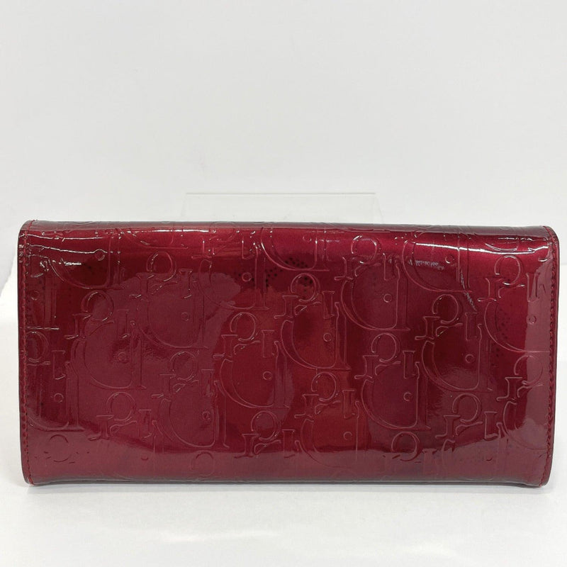 Dior purse Trotter Chain Wallet Patent leather wine-red Women Used - JP-BRANDS.com