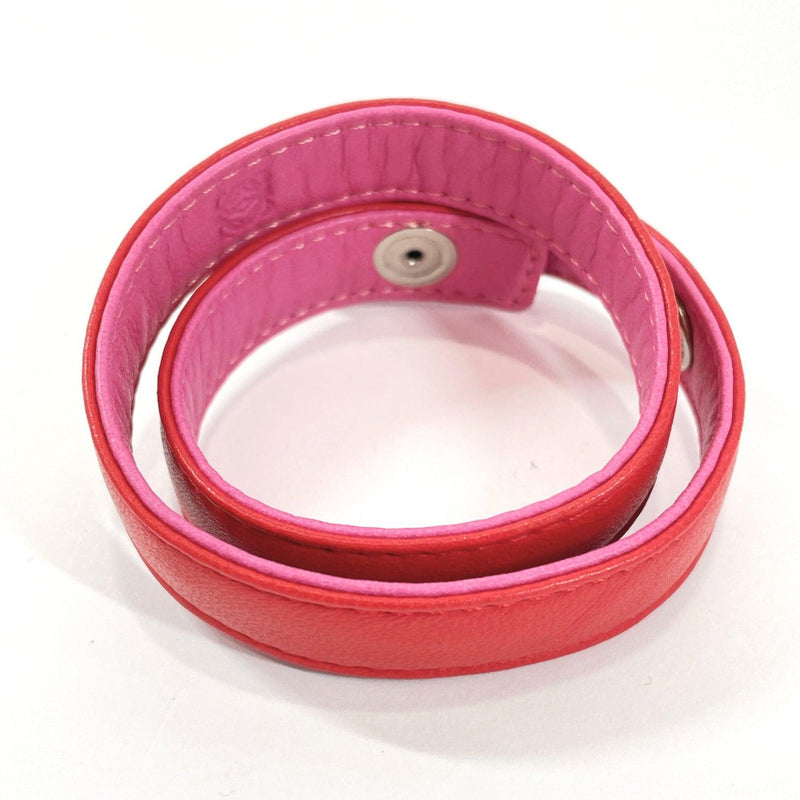 LOEWE bracelet the joy of choice leather Red pink Women Used - JP-BRANDS.com