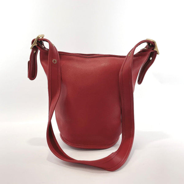 COACH Shoulder Bag 9953 Old coach Bucket type leather Red Women Used - JP-BRANDS.com