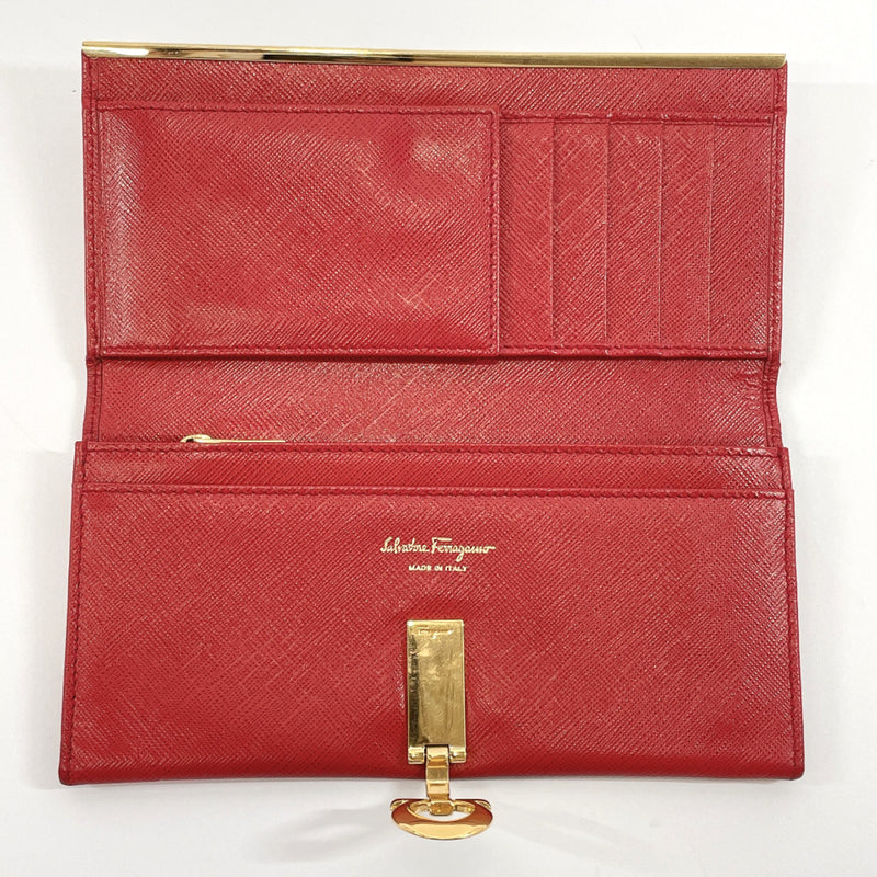 Salvatore Ferragamo purse Gancini leather Red Women Used
