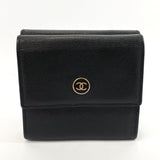 CHANEL wallet Double Sided COCO Button leather Black Women Used - JP-BRANDS.com