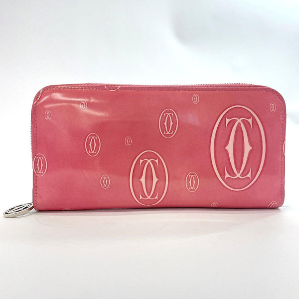 CARTIER purse Zip Around happy Birthday Patent leather pink Women Used - JP-BRANDS.com