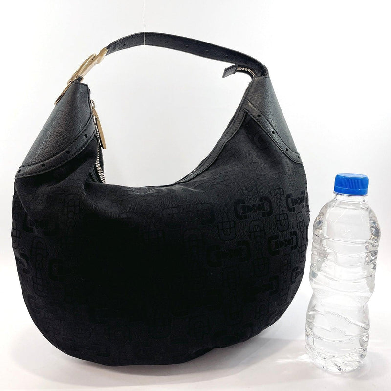 GUCCI Shoulder Bag 145764 Horsebit canvas Black Women Used - JP-BRANDS.com