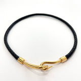 HERMES choker jumbo Choker bracelet leather/Gold Hardware Black unisex Used - JP-BRANDS.com