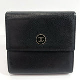 CHANEL wallet Compact wallet COCO Button leather Black Women Used - JP-BRANDS.com