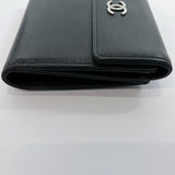 CHANEL Tri-fold wallet COCO Mark Matt caviar skin Black Women Used - JP-BRANDS.com