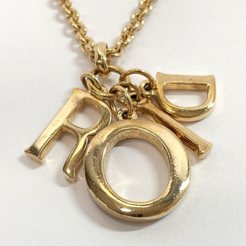 Dior Necklace Logo necklace metal/Rhinestone gold Women Used - JP-BRANDS.com