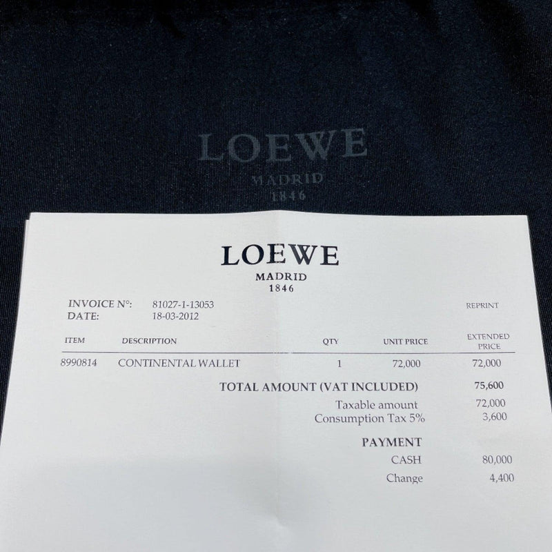 LOEWE Bill Compartment L29 Continental wallet leather Black mens Used - JP-BRANDS.com