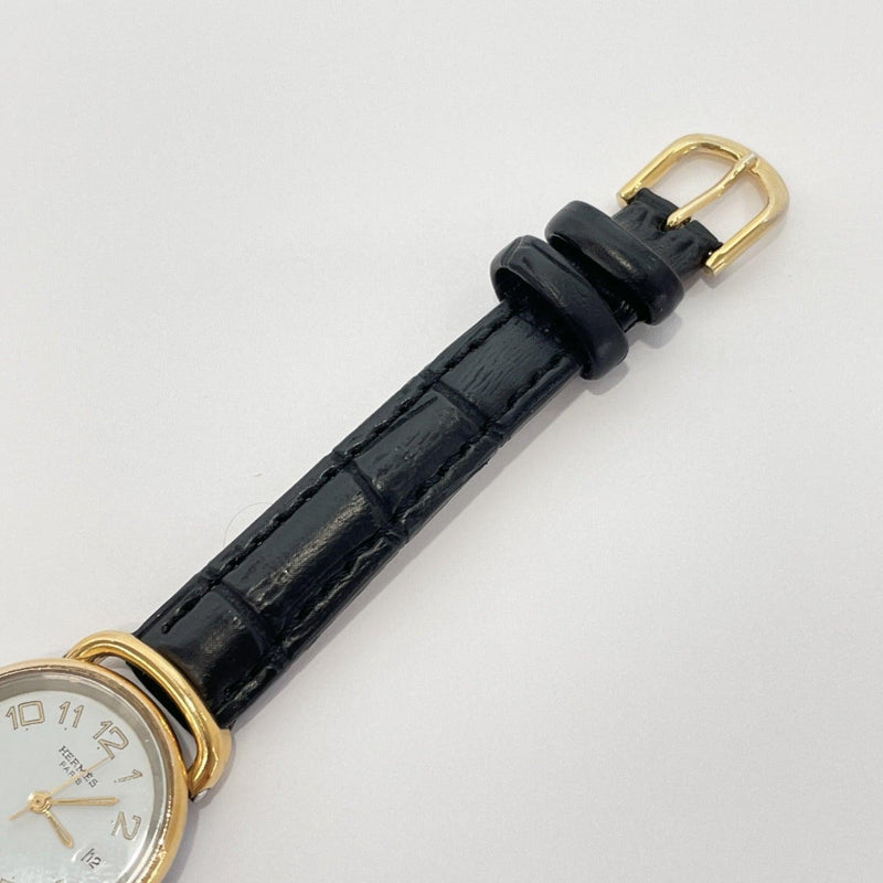 HERMES Watches Pullman quartz Stainless Steel/leather gold white 263384 Women Used - JP-BRANDS.com