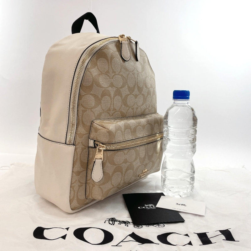COACH Backpack Daypack F32200 Signature PVC beige Women Used - JP-BRANDS.com