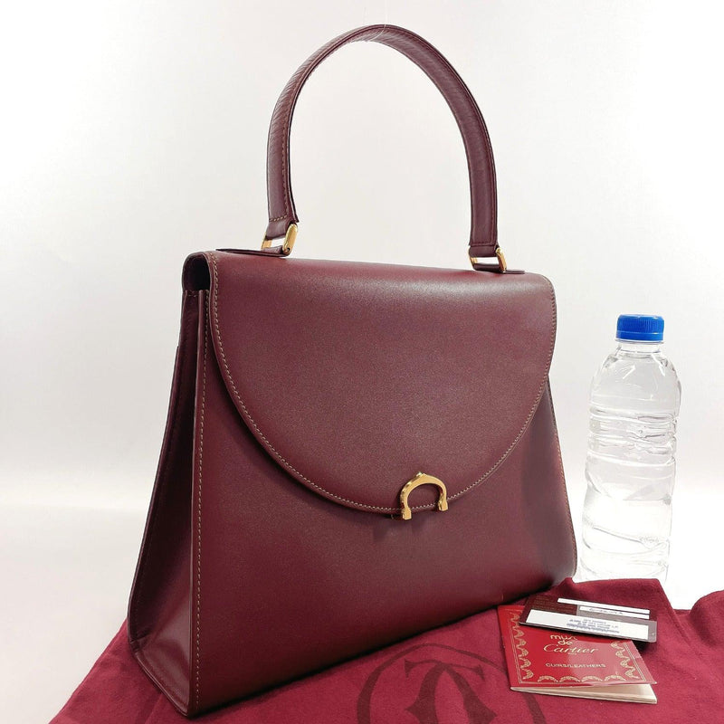 CARTIER Handbag L014843 Must Line vintage leather Bordeaux Women Used - JP-BRANDS.com