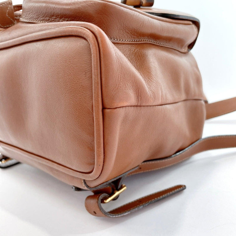 GUCCI Backpack Daypack 003.58.0016 Bamboo leather/Bamboo Brown Women Used - JP-BRANDS.com