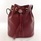 CARTIER Shoulder Bag drawstring Must Line vintage leather Bordeaux Women Used - JP-BRANDS.com