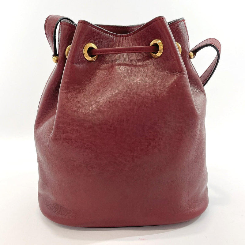 CARTIER Shoulder Bag drawstring Must Line vintage leather Bordeaux Women Used - JP-BRANDS.com