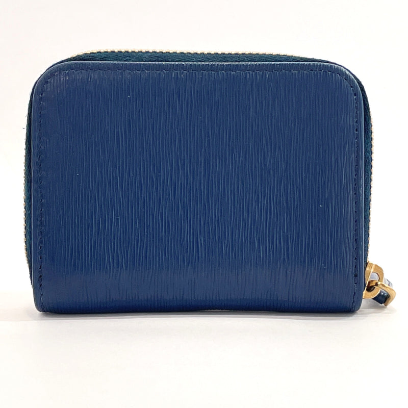 PRADA coin purse 1MM268 leather blue unisex Used