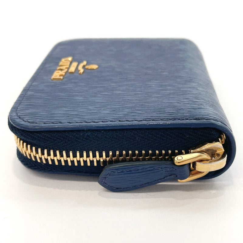 PRADA coin purse 1MM268 leather blue unisex Used