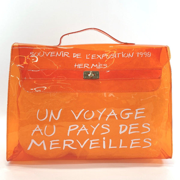 HERMES Handbag Plastics Kelly Plastics Orange white Women Used - JP-BRANDS.com