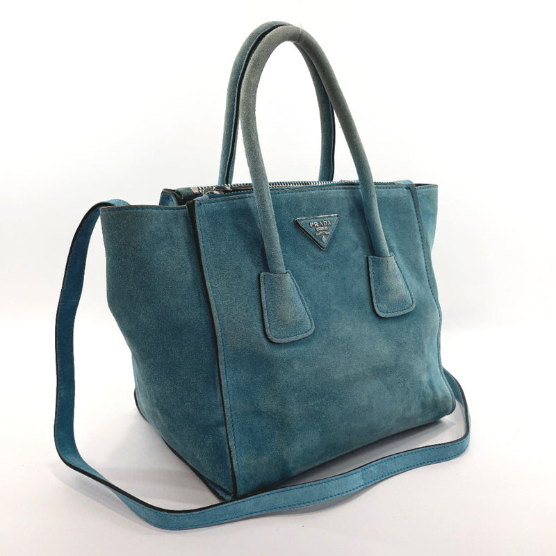 PRADA Tote Bag BN2625 2way Suede blue Women Used