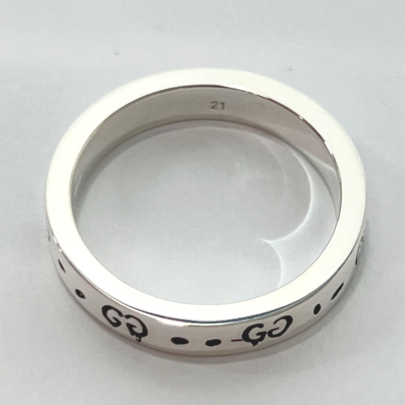 GUCCI Ring ghost Silver925 #19.5(JP Size) Silver Black unisex Used