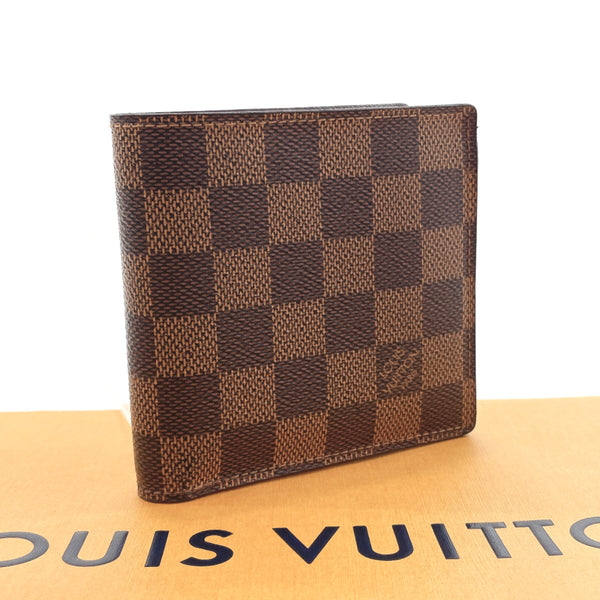LOUIS VUITTON wallet M61665 Porte Billets Cartes Crédit Monet Damier canvas Brown mens Used