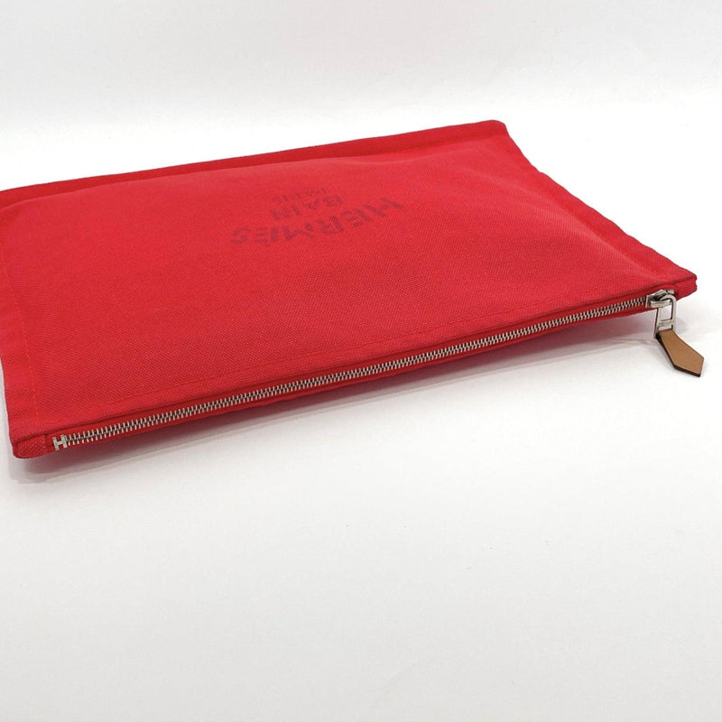 HERMES Pouch Yachting GM cotton Red Women Used - JP-BRANDS.com
