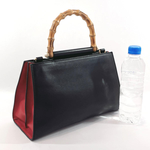 GUCCI Handbag 459076 Bamboo Nim Fair leather Black Black Women Used - JP-BRANDS.com