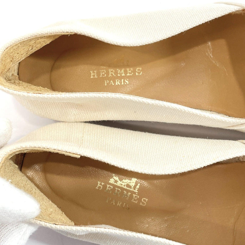 HERMES Other shoes Espadrille canvas/hemp white gold Women Used - JP-BRANDS.com