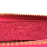 PRADA purse 1M0506 Ribbon motif Zip Around Safiano leather pink Women Used