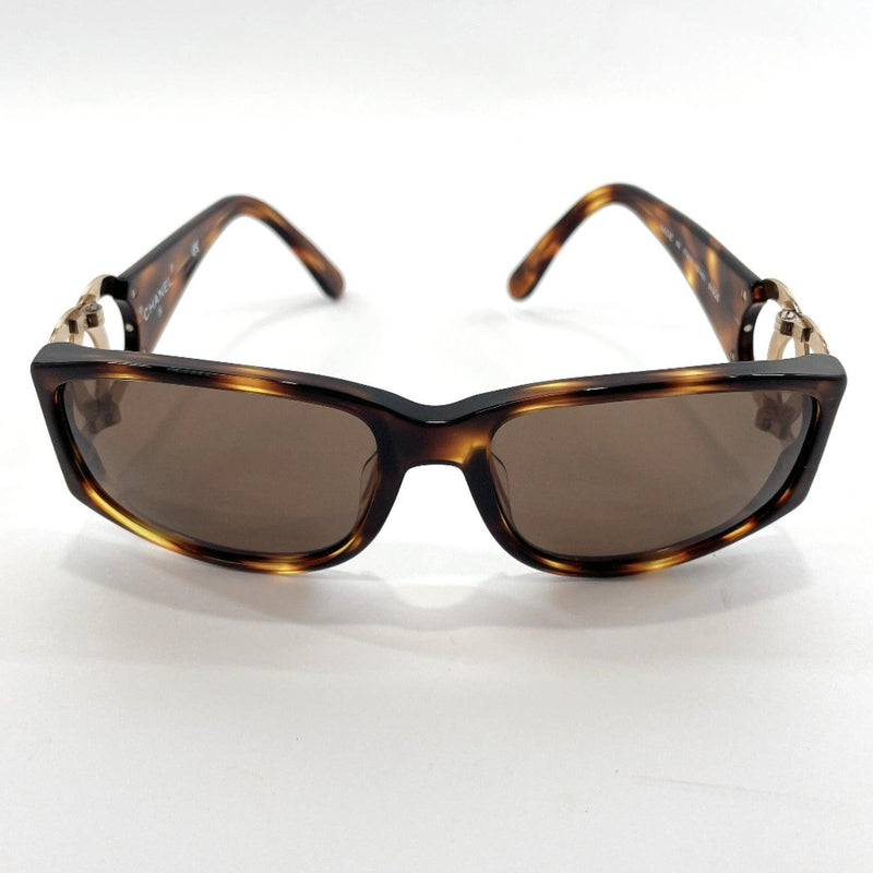 CHANEL Square Sunglasses Tortoise Shell Brown Gold CC Logo 02461 91235 with  Case