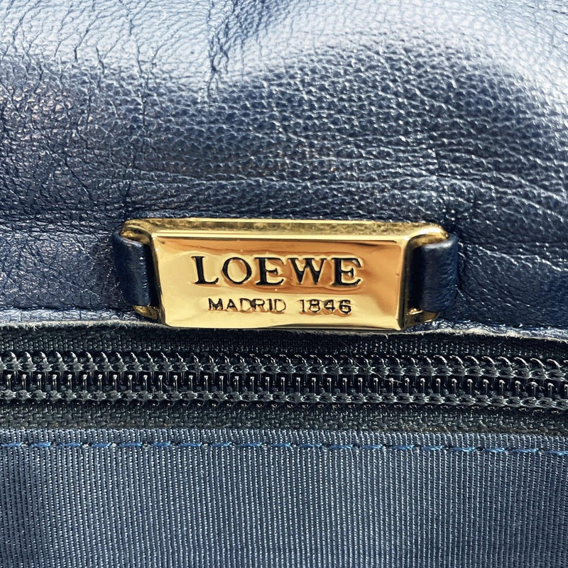 LOEWE Shoulder Bag vintage 2WAY leather Navy Women Used - JP-BRANDS.com