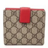 GUCCI wallet 410104 Double Sided GG Supreme Canvas Brown Red Women Used - JP-BRANDS.com