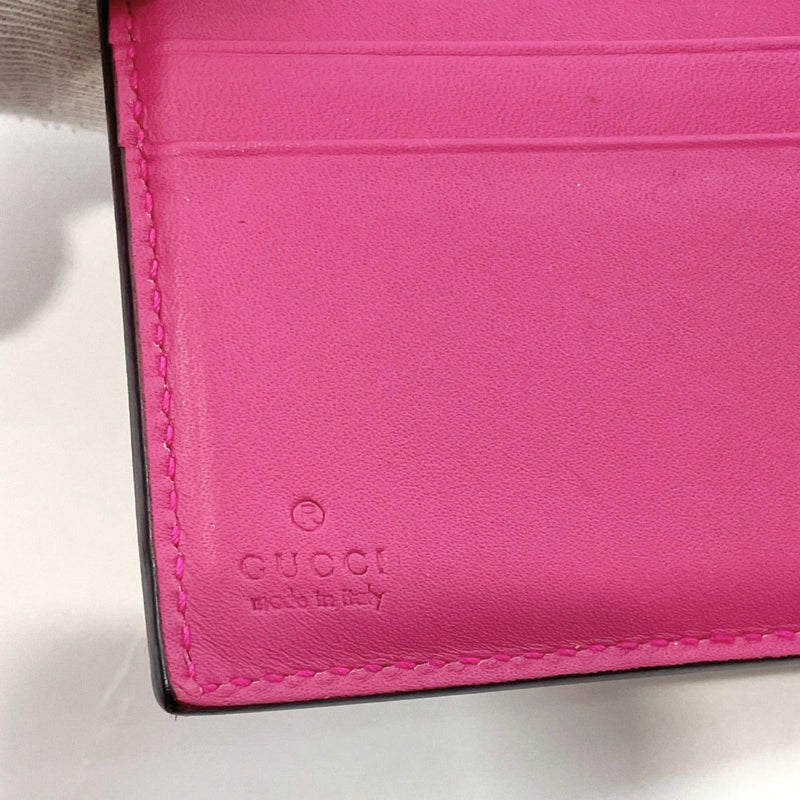 PRE LOVED] Gucci Long Wallet in Canvass Pink Leather
