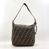 FENDI Shoulder Bag Zucca pattern canvas/leather Brown Women Used - JP-BRANDS.com