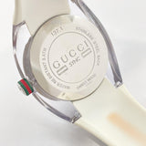 GUCCI Watches 137.1 Sink quartz Sherry line Stainless Steel/rubber white Red unisex Used - JP-BRANDS.com