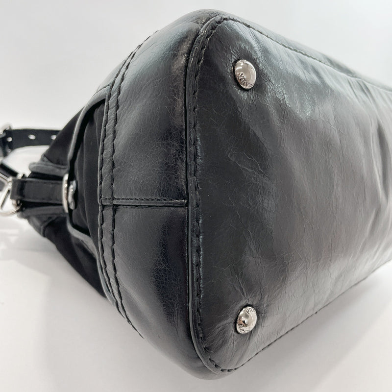 PRADA Handbag 2way Nylon/leather Black Women Used