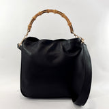 GUCCI Shoulder Bag Bamboo 2WAY leather Black Women Used - JP-BRANDS.com