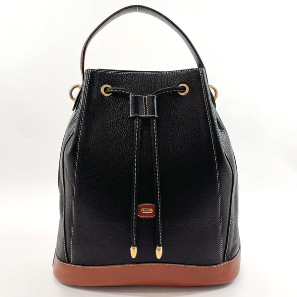 BALLY Handbag drawstring type vintage leather Black Black Women Used - JP-BRANDS.com