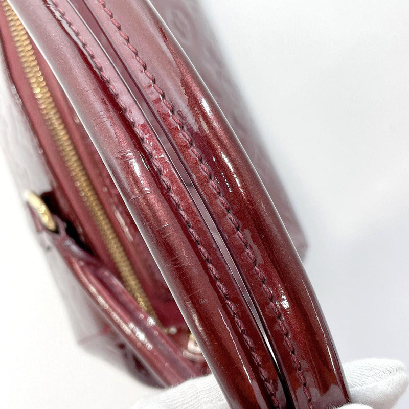 Louis Vuitton Womens Vernis Patent Leather Monogram Zip Around Red