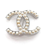 CHANEL CHANEL Brooch artificial pearls Gold Plated Silver Used Women women  CC Coco