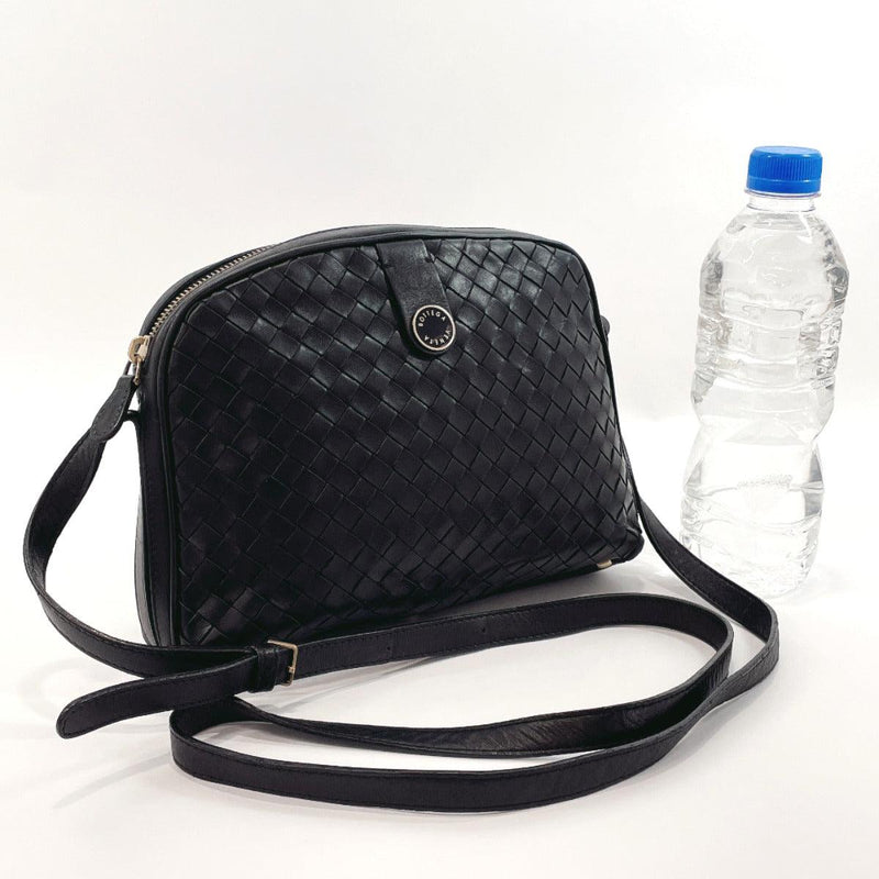 BOTTEGAVENETA Shoulder Bag Intrecciato leather Black Women Used - JP-BRANDS.com