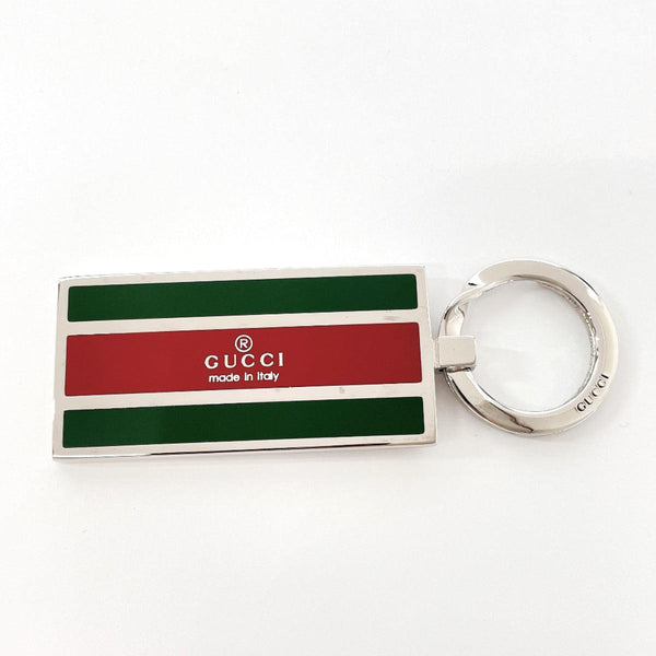 GUCCI key ring Plate type Sherry line metal Silver Silver Women Used - JP-BRANDS.com